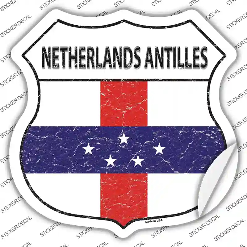 HS-348s-S Netherlands Flag Novelty Highway Shield Sticker Decal - Small
