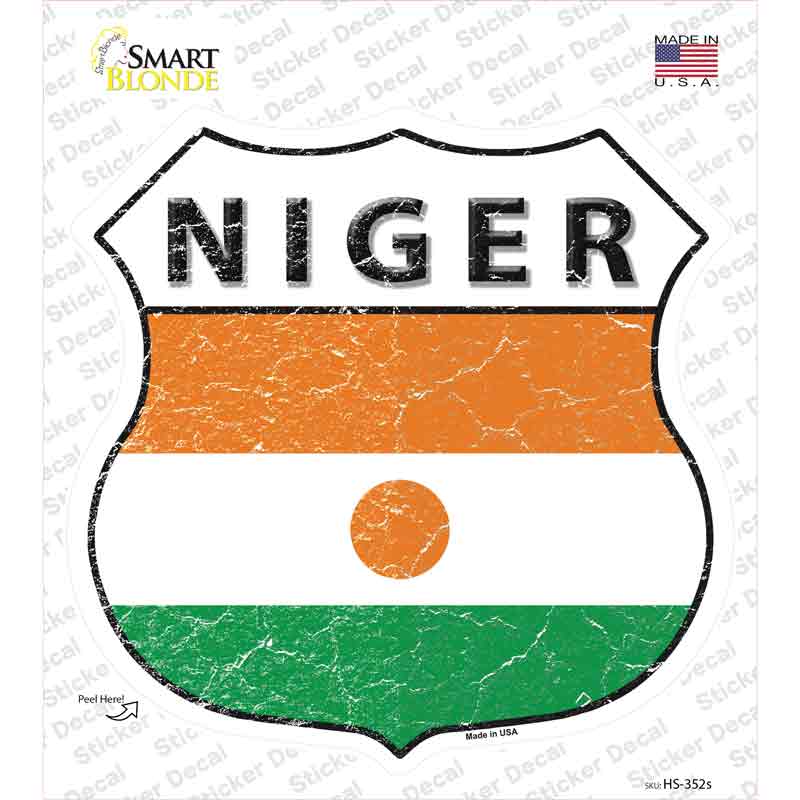 HS-352s-M Niger Flag Novelty Highway Shield Sticker Decal - Medium