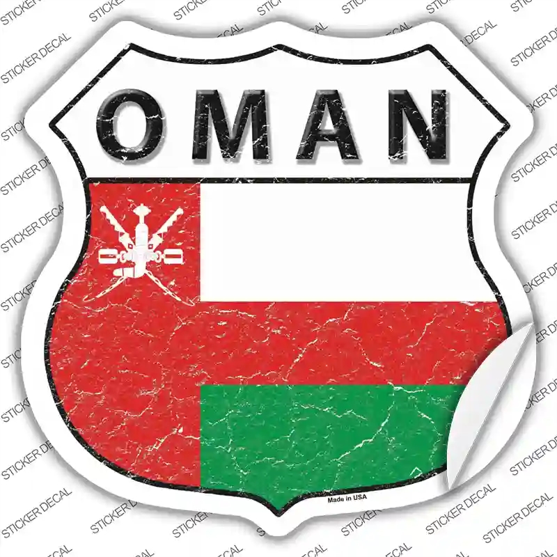 HS-361s-S Oman Flag Novelty Highway Shield Sticker Decal - Small