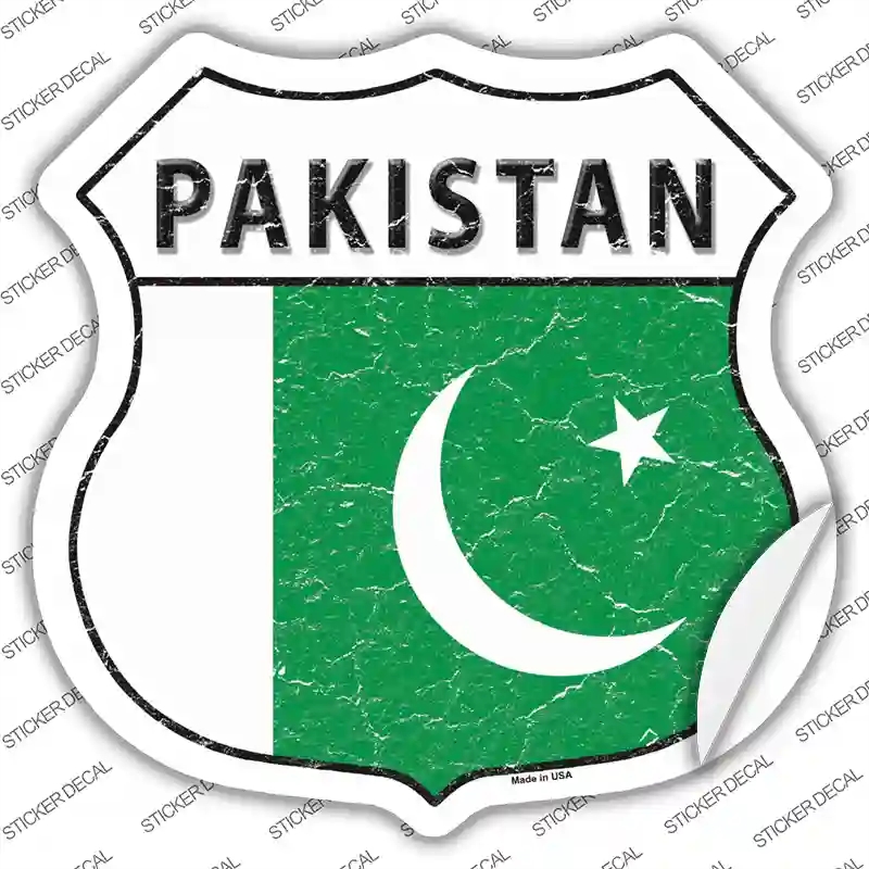 HS-363s-L Pakistan Flag Novelty Highway Shield Sticker Decal - Large