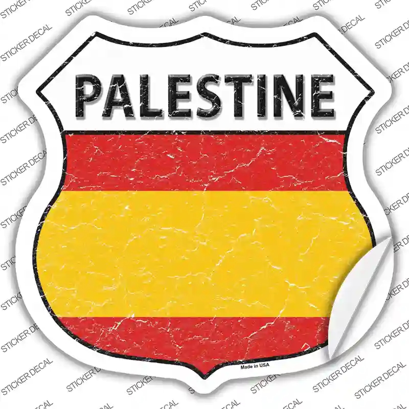 HS-365s-XL Palestine Flag Novelty Highway Shield Sticker Decal - Extra Large