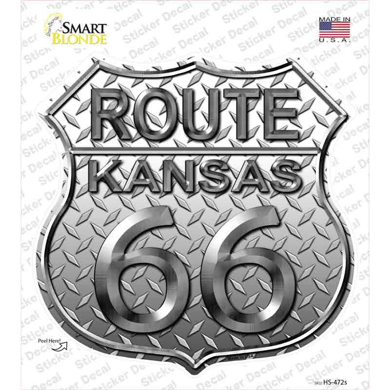 HS-472s-M Route 66 Diamond Kansas Novelty Highway Shield Sticker Decal - Medium