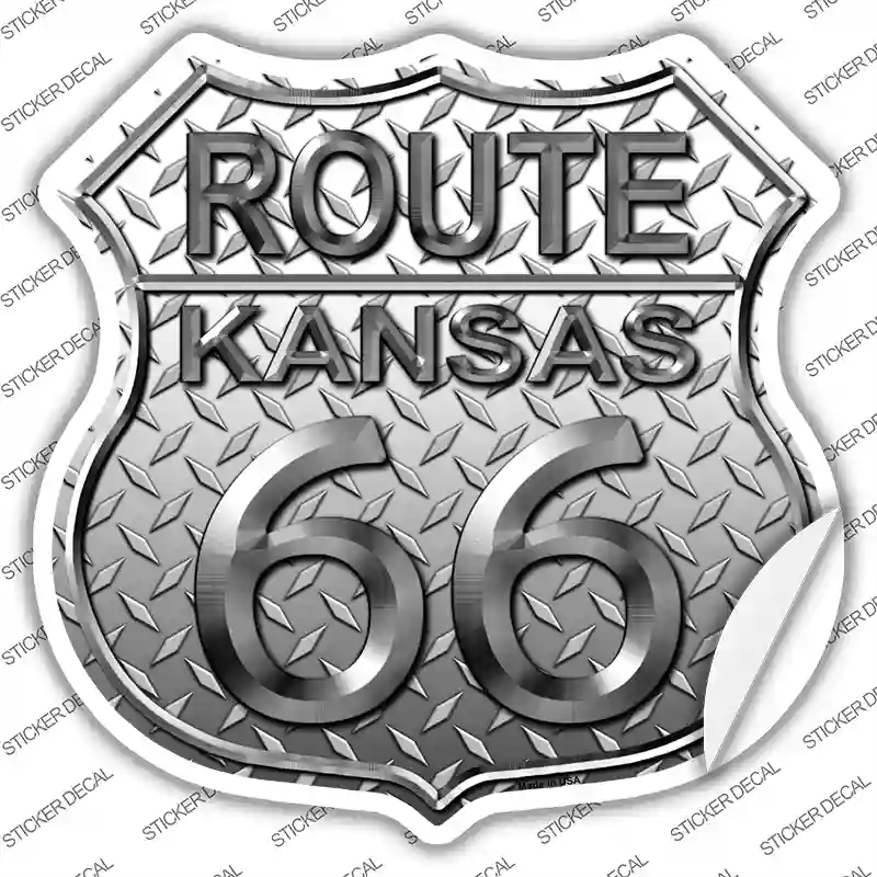 HS-472s-S Route 66 Diamond Kansas Novelty Highway Shield Sticker Decal - Small