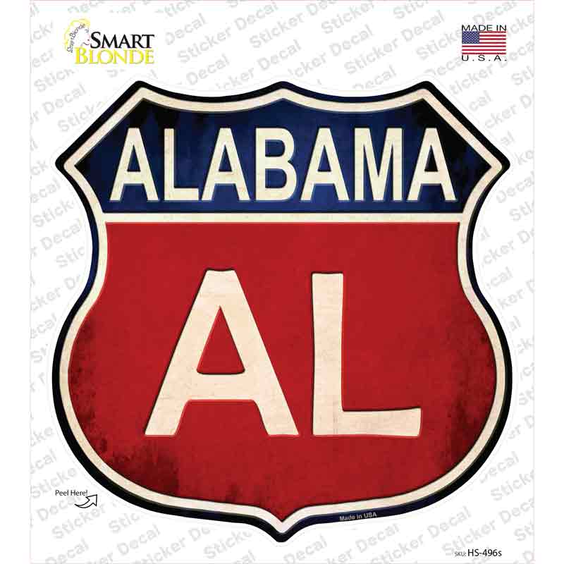 HS-496s-M Alabama Novelty Highway Shield Sticker Decal - Medium