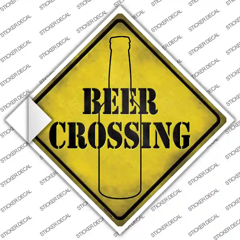 CX-626s-L Beer Bottle Crossing Novelty Diamond Sticker Decal - Large