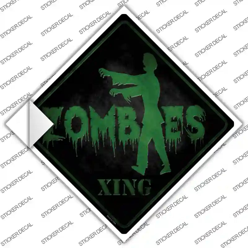 CX-631s-XL Zombie Crossing Novelty Diamond Sticker Decal - Extra Large