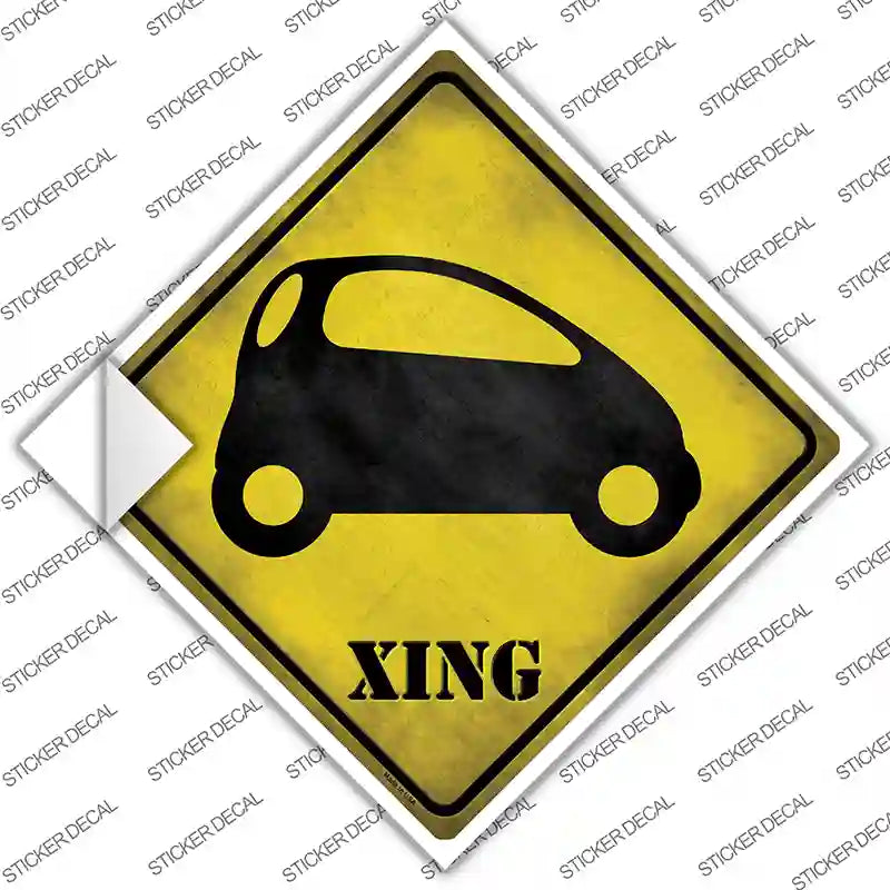 CX-216s-S Smart Car Xing Novelty Diamond Sticker Decal - Small