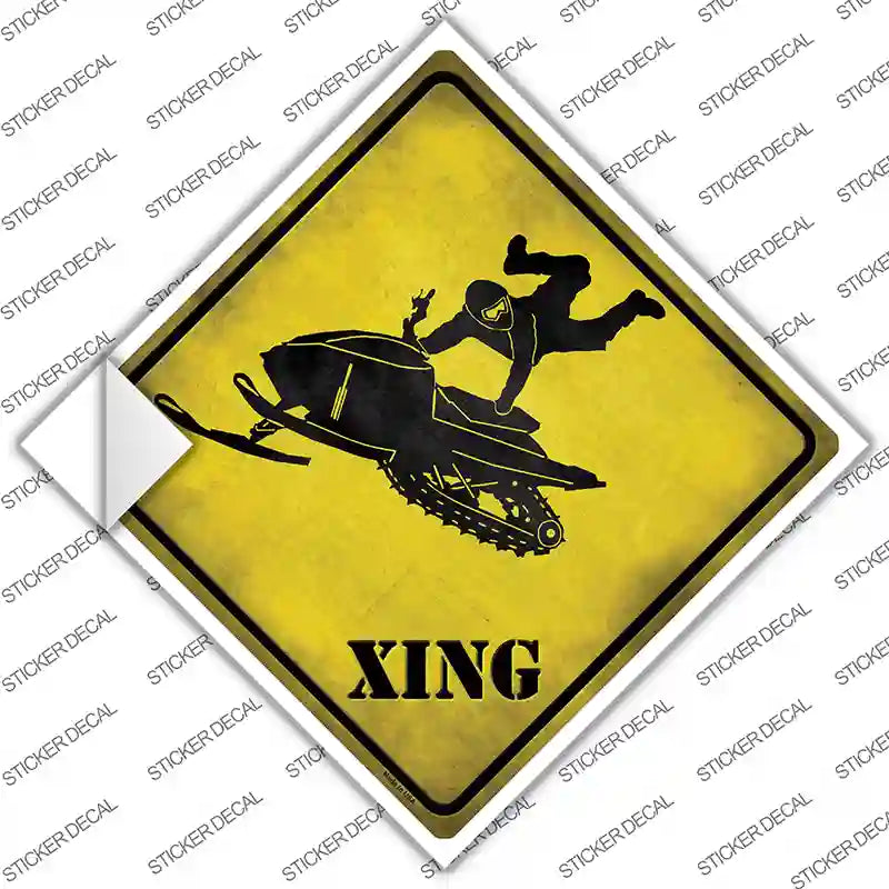 CX-226s-L Extreme Snow Mobile Riding Xing Novelty Diamond Sticker Decal - Large