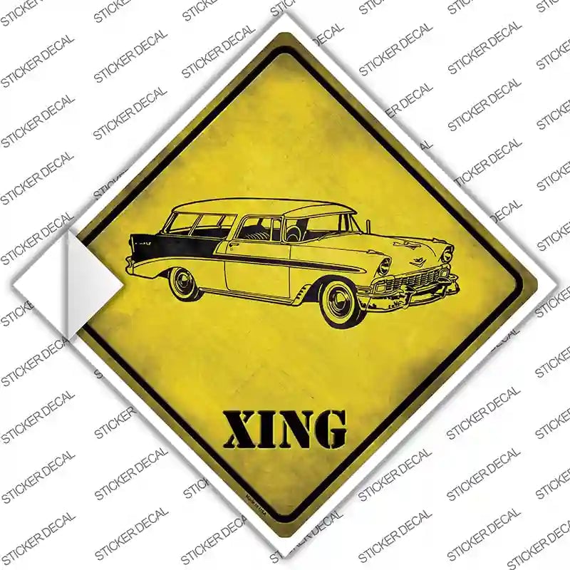 CX-229s-S Classic 59 Cadillac Xing Novelty Diamond Sticker Decal - Small