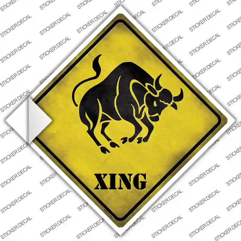 CX-235s-L Taurus Zodiac Animal Xing Novelty Diamond Sticker Decal - Large