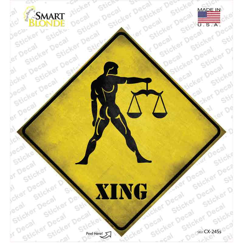 CX-245s-M Libra Zodiac Animal Xing Novelty Diamond Sticker Decal - Medium