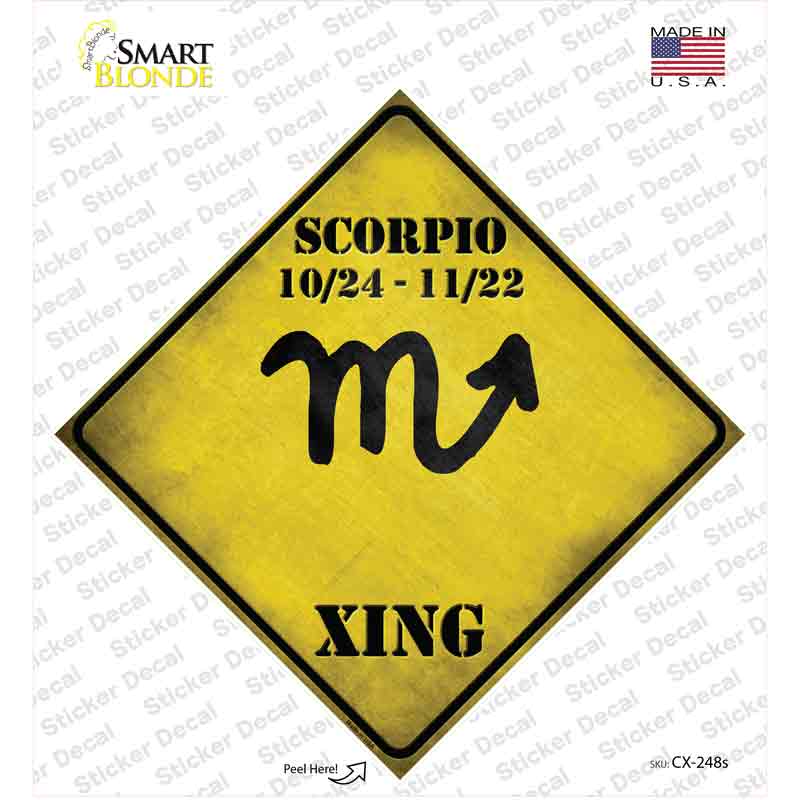 CX-248s-M Scorpio Zodiac Symbol Xing Novelty Diamond Sticker Decal - Medium