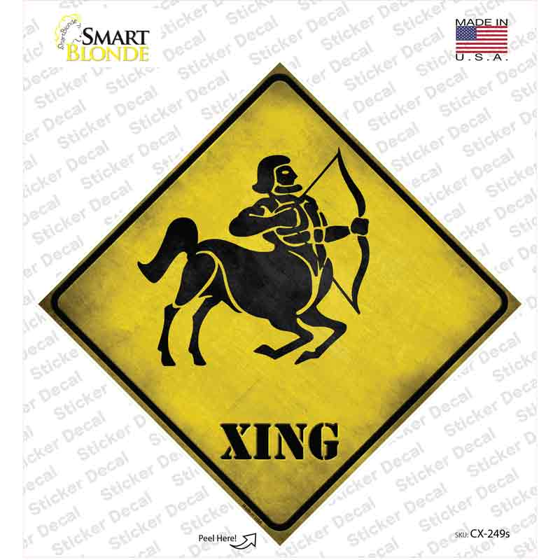CX-249s-M Sagittarius Zodiac Animal Xing Novelty Diamond Sticker Decal - Medium