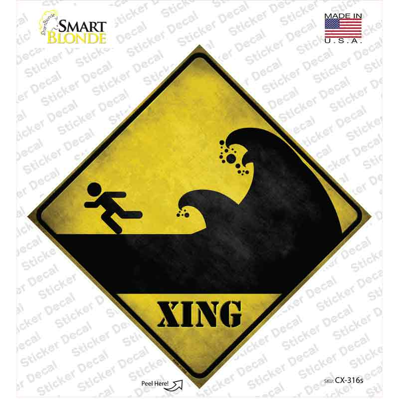 CX-316s-M Tsunami Xing Novelty Diamond Sticker Decal - Medium