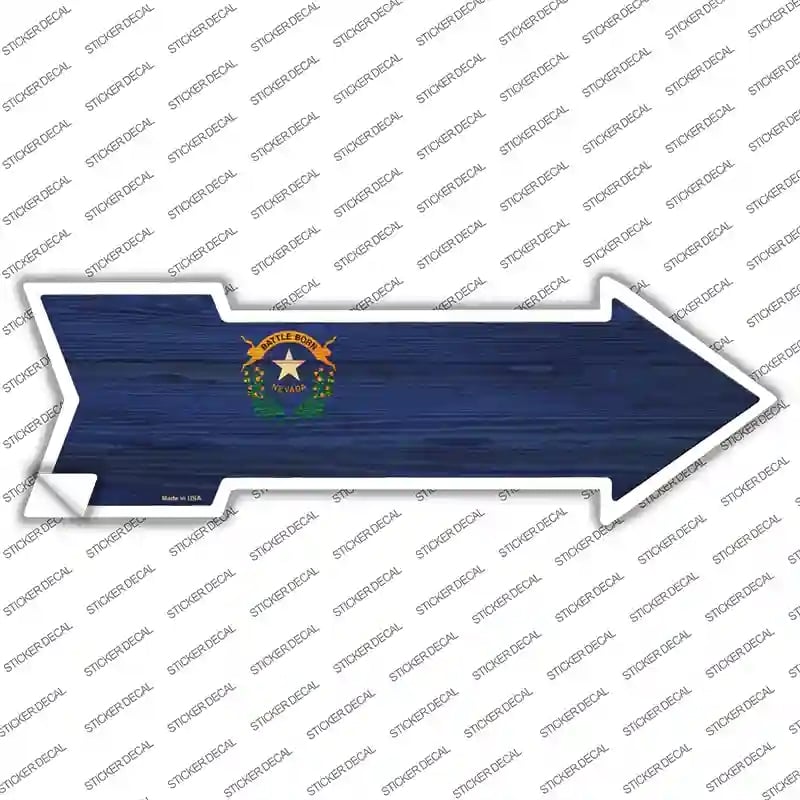 A-549s-L Nevada State Flag Novelty Arrow Sticker Decal - Large
