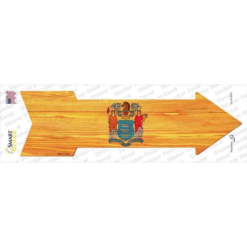 A-551s-M   Jersey State Flag Novelty Arrow Sticker Decal - Medium