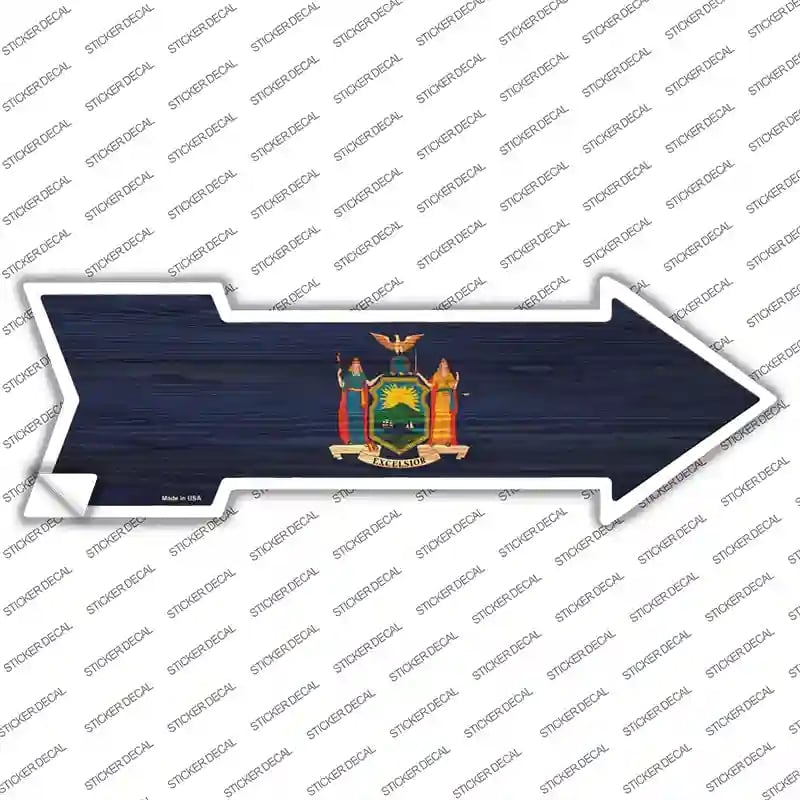 A-553s-XL   York State Flag Novelty Arrow Sticker Decal - Extra Large