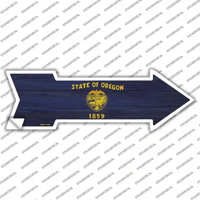 A-558s-XL Oregon State Flag Novelty Arrow Sticker Decal - Extra Large