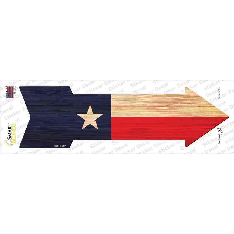 A-564s-M Texas State Flag Novelty Arrow Sticker Decal - Medium