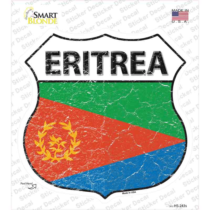 HS-243s-M Eritrea Flag Novelty Highway Shield Sticker Decal - Medium