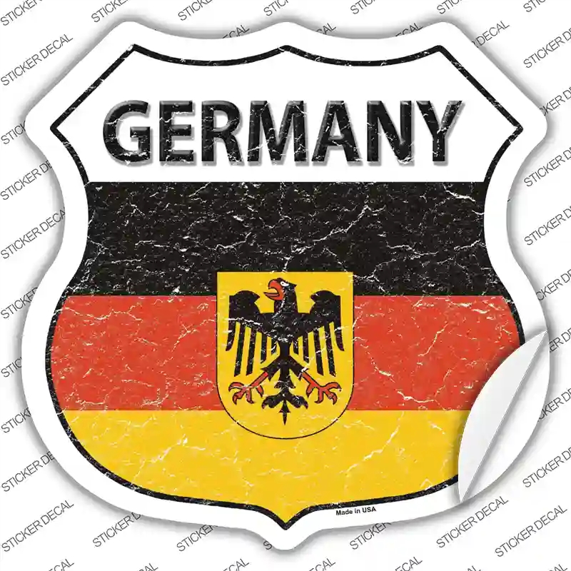 HS-259s-L Germany Flag Novelty Highway Shield Sticker Decal - Large