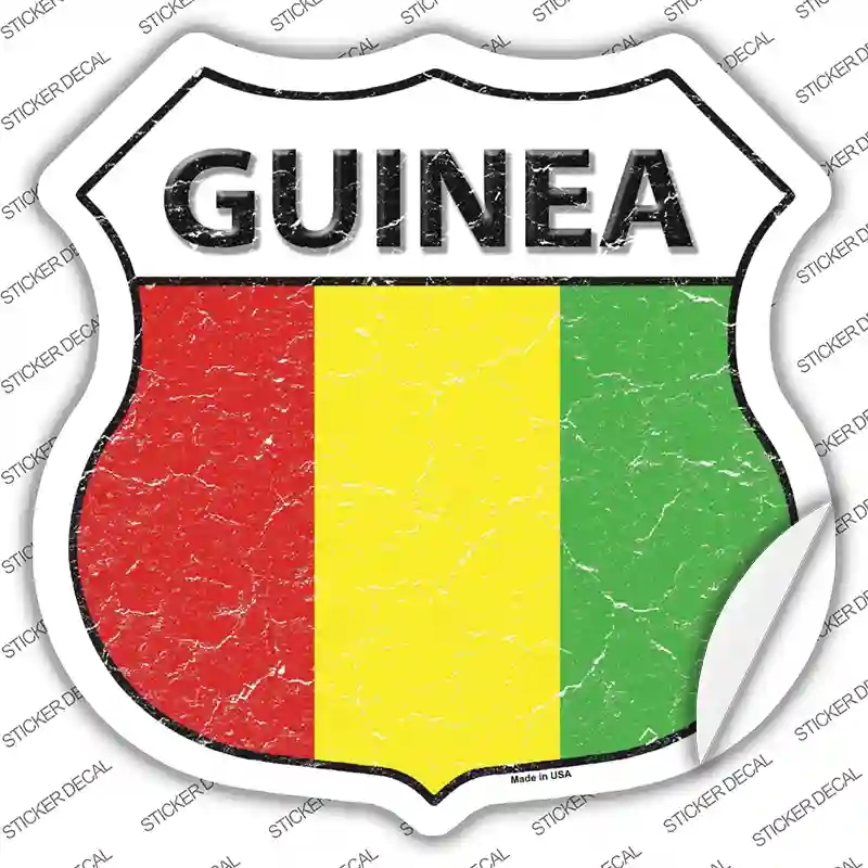 HS-269s-XL Guinea Flag Novelty Highway Shield Sticker Decal - Extra Large