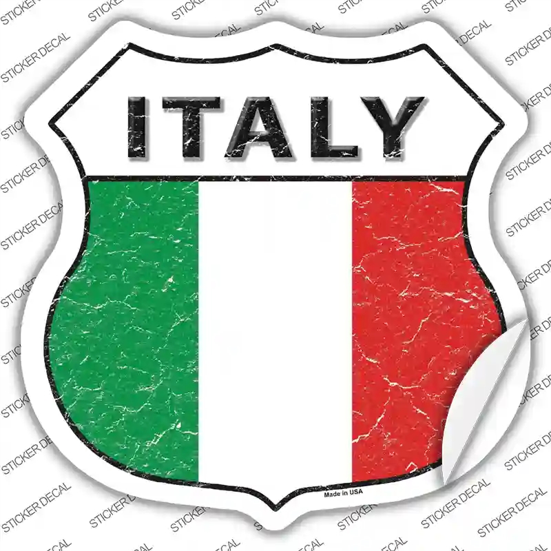HS-287s-L Italy Flag Novelty Highway Shield Sticker Decal - Large