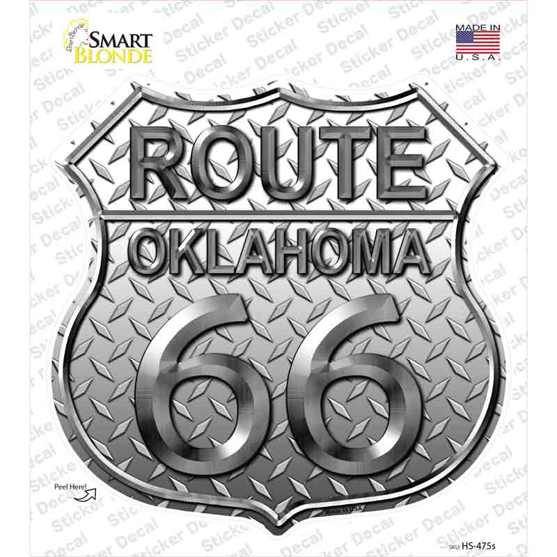 HS-475s-M Route 66 Diamond Oklahoma Novelty Highway Shield Sticker Decal - Medium
