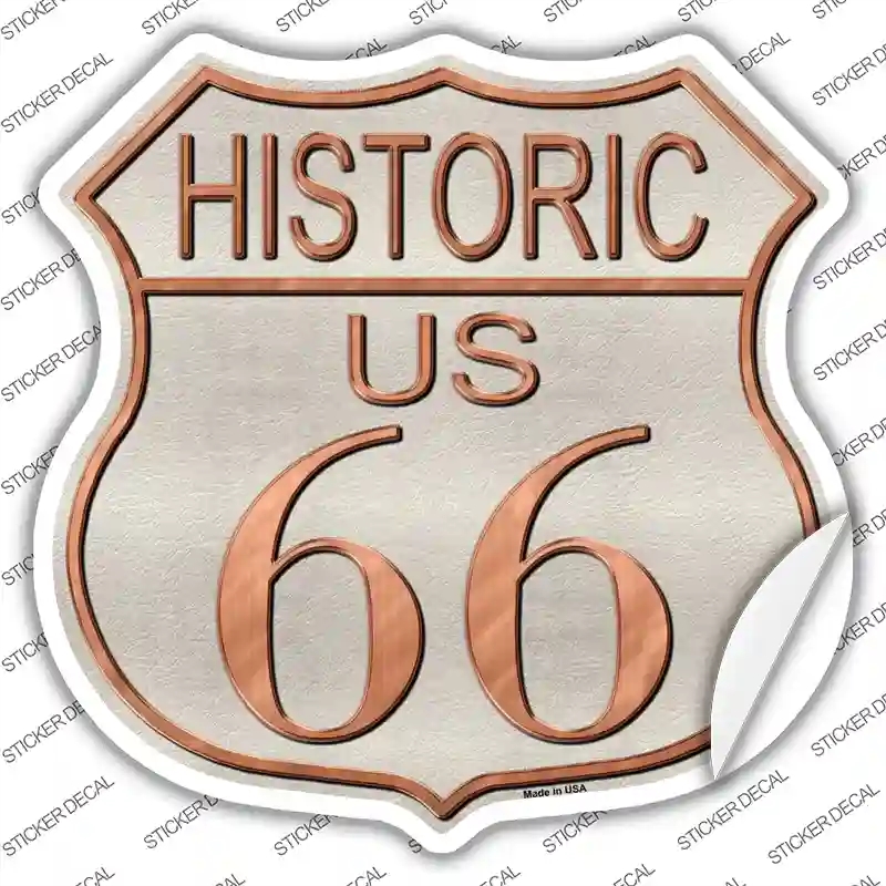 HS-481s-L Historic Route 66 Novelty Highway Shield Sticker Decal - Large
