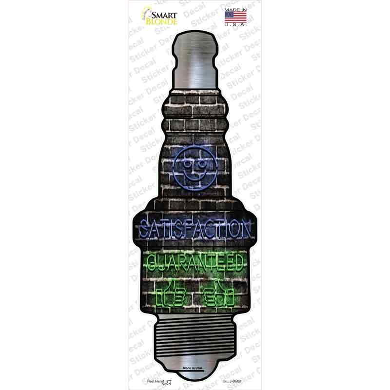 J-060s-M Satisfaction Guaranteed Novelty Spark Plug Sticker Decal - Medium