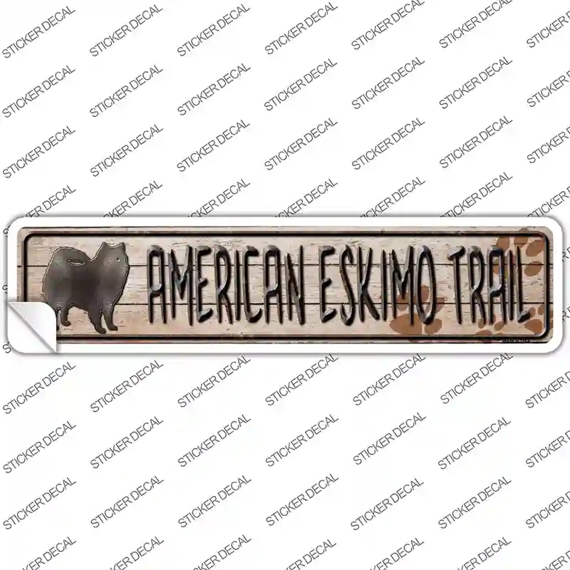 K-040s-L American Eskimo Trail Novelty Narrow Sticker Decal - Large