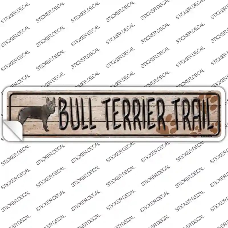 K-045s-XL Bull Terrier Trail Novelty Narrow Sticker Decal - Extra Large