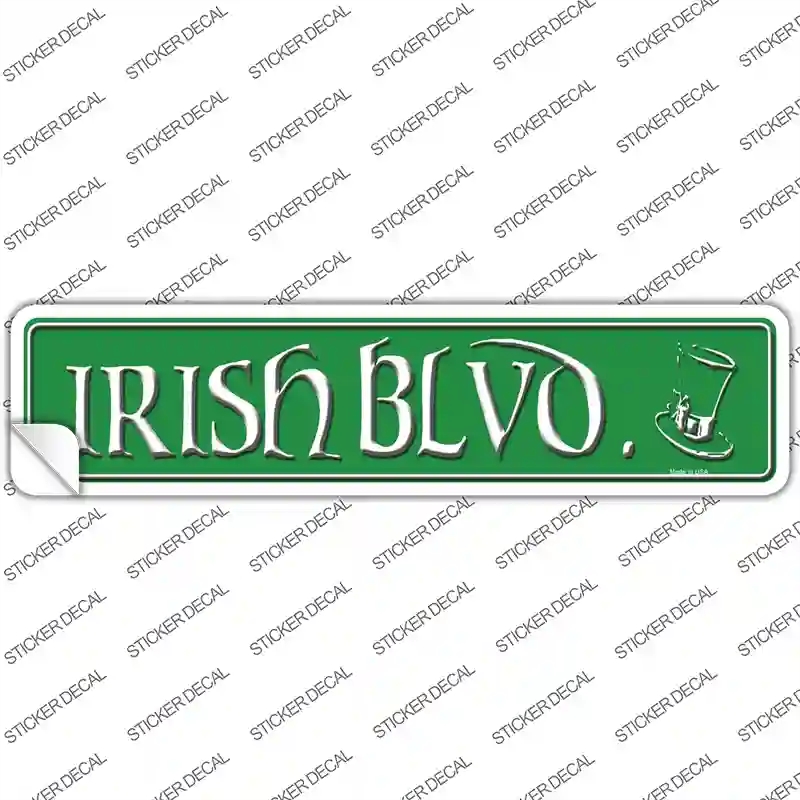 K-1334s-S Irish Blvd Novelty Narrow Sticker Decal - Small