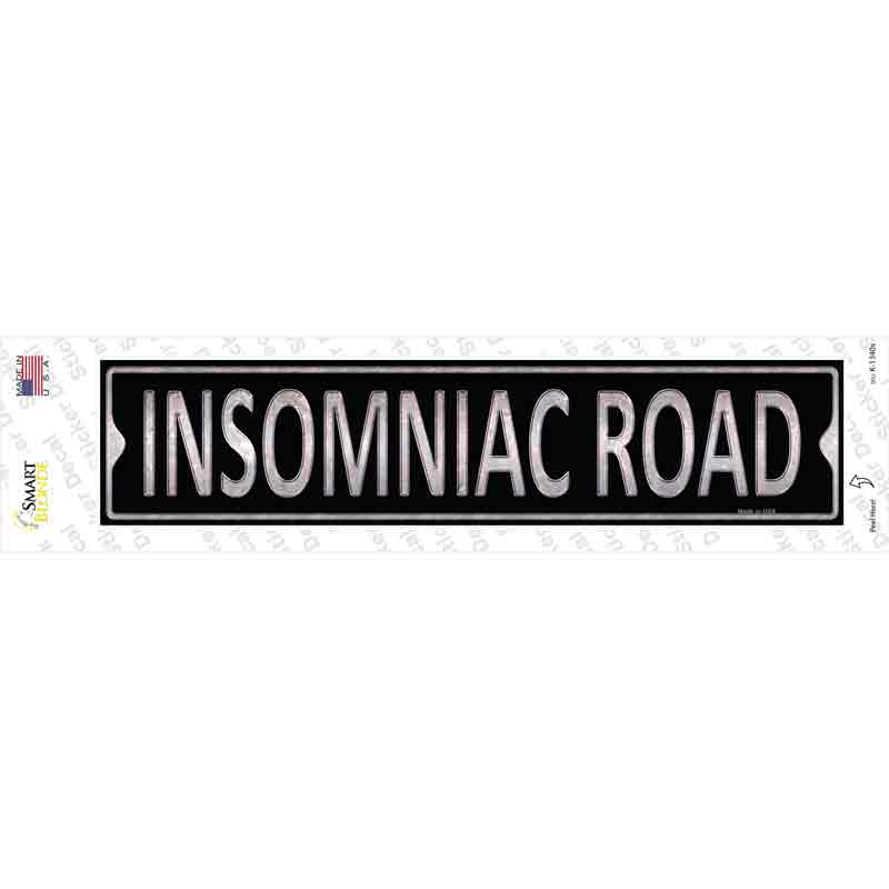 K-1340s-M Insomniac Road Novelty Narrow Sticker Decal - Medium