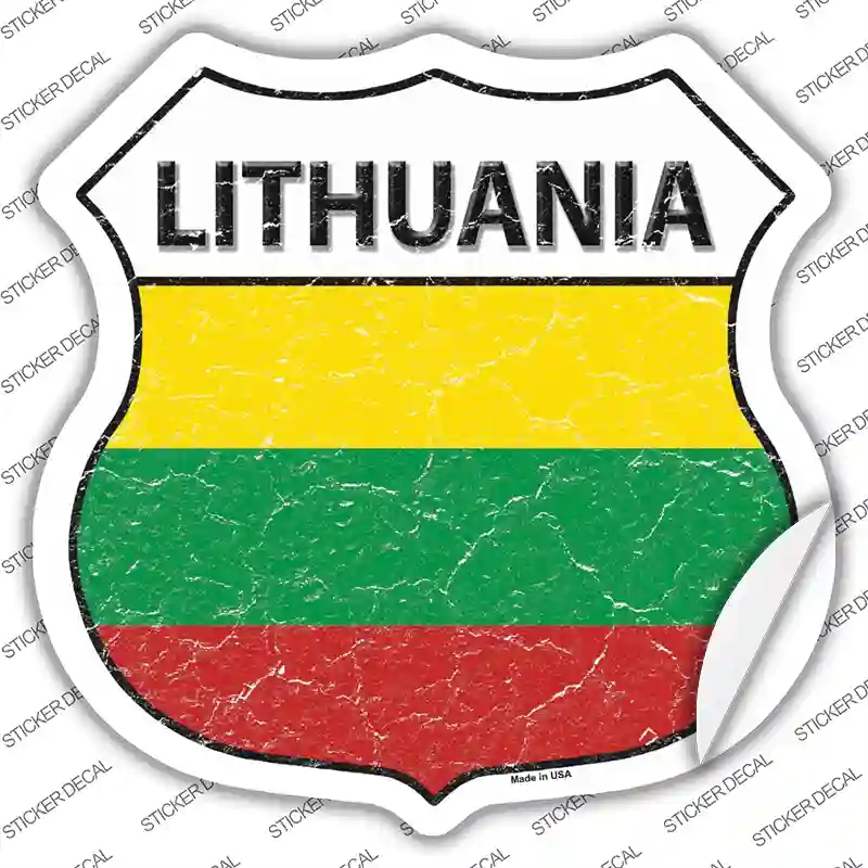 HS-315s-XL Lithuania Flag Novelty Highway Shield Sticker Decal - Extra Large