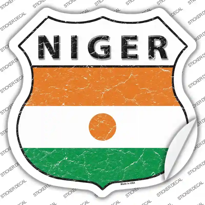 HS-352s-XL Niger Flag Novelty Highway Shield Sticker Decal - Extra Large