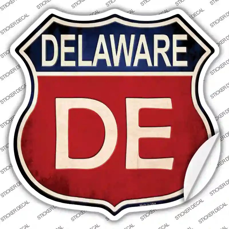 HS-503s-S Delaware Novelty Highway Shield Sticker Decal - Small