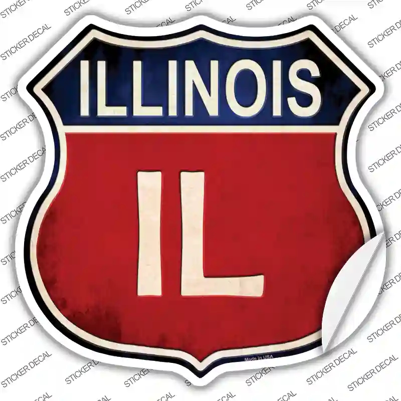 HS-508s-XL Illinois Novelty Highway Shield Sticker Decal - Extra Large