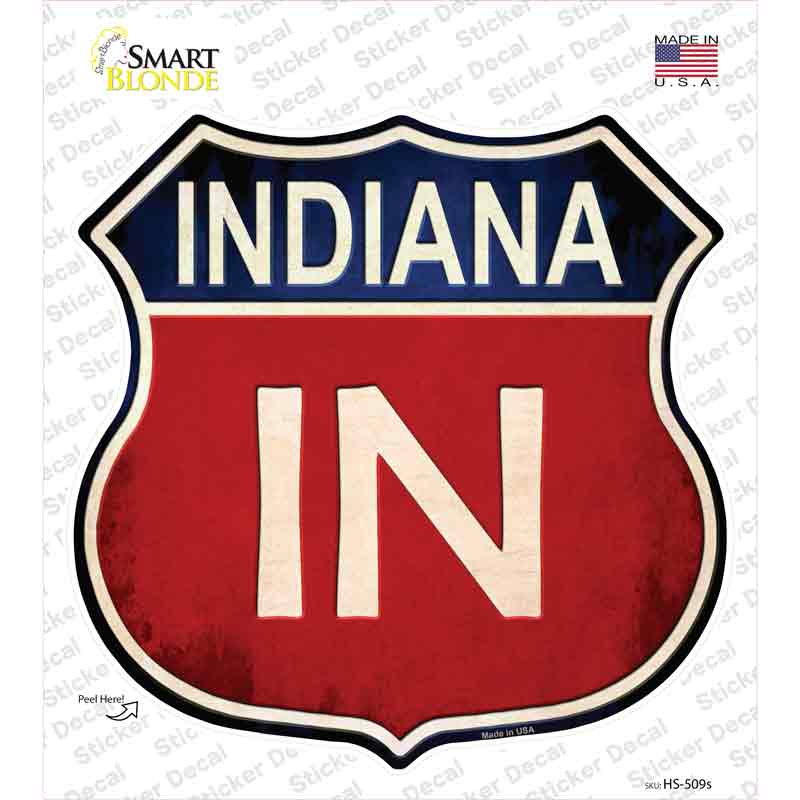 HS-509s-M Indiana Novelty Highway Shield Sticker Decal - Medium