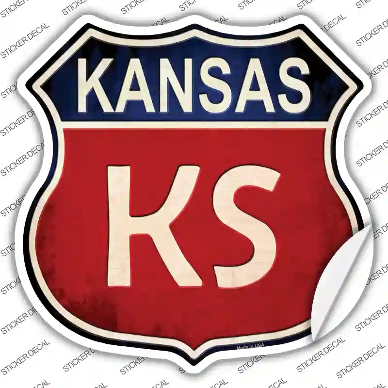 HS-511s-S Kansas Novelty Highway Shield Sticker Decal - Small