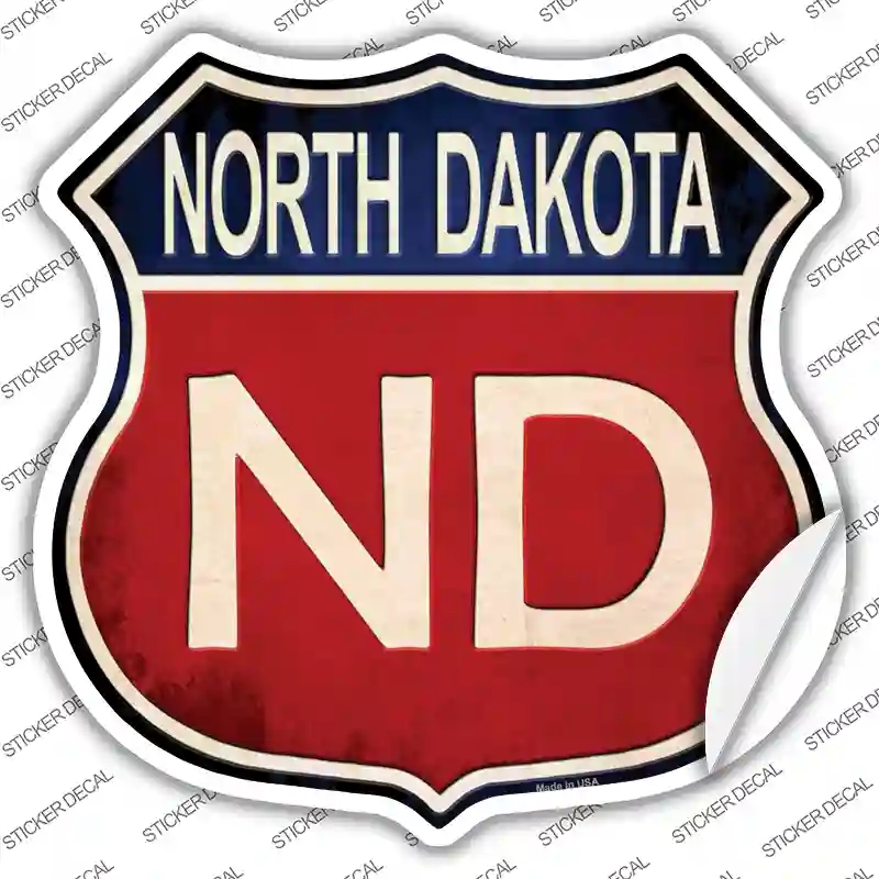 HS-529s-S North Dakota Novelty Highway Shield Sticker Decal - Small