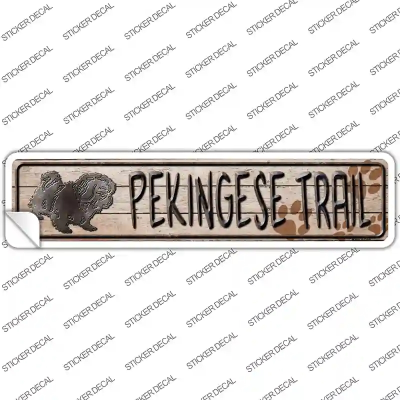 K-078s-XL Pekingese Trail Novelty Narrow Sticker Decal - Extra Large
