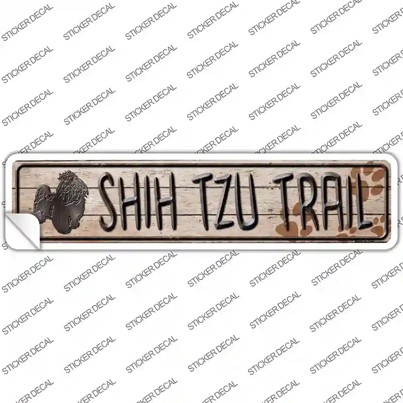 K-087s-S Shih Tzu Trail Novelty Narrow Sticker Decal - Small