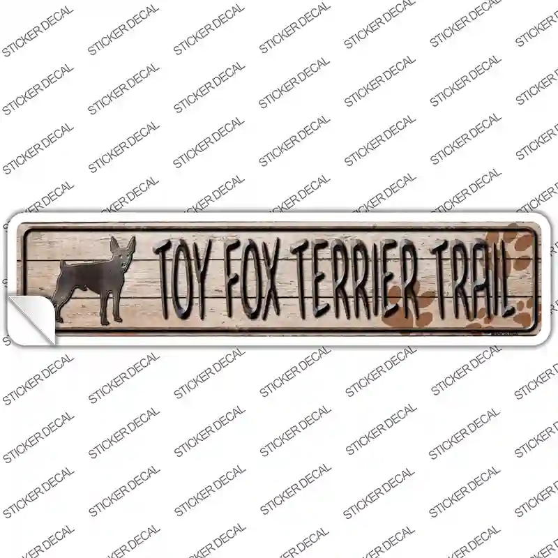 K-092s-XL Toy Fox Terrier Trail Novelty Narrow Sticker Decal - Extra Large