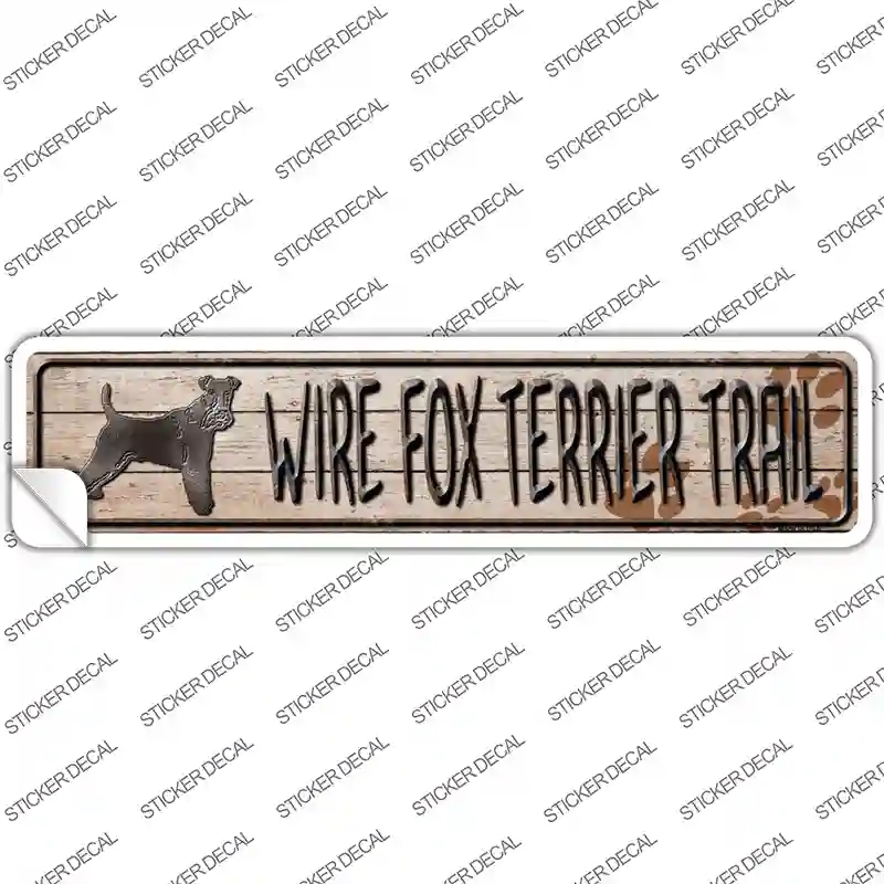 K-093s-XL Wire Fox Terrier Trail Novelty Narrow Sticker Decal - Extra Large