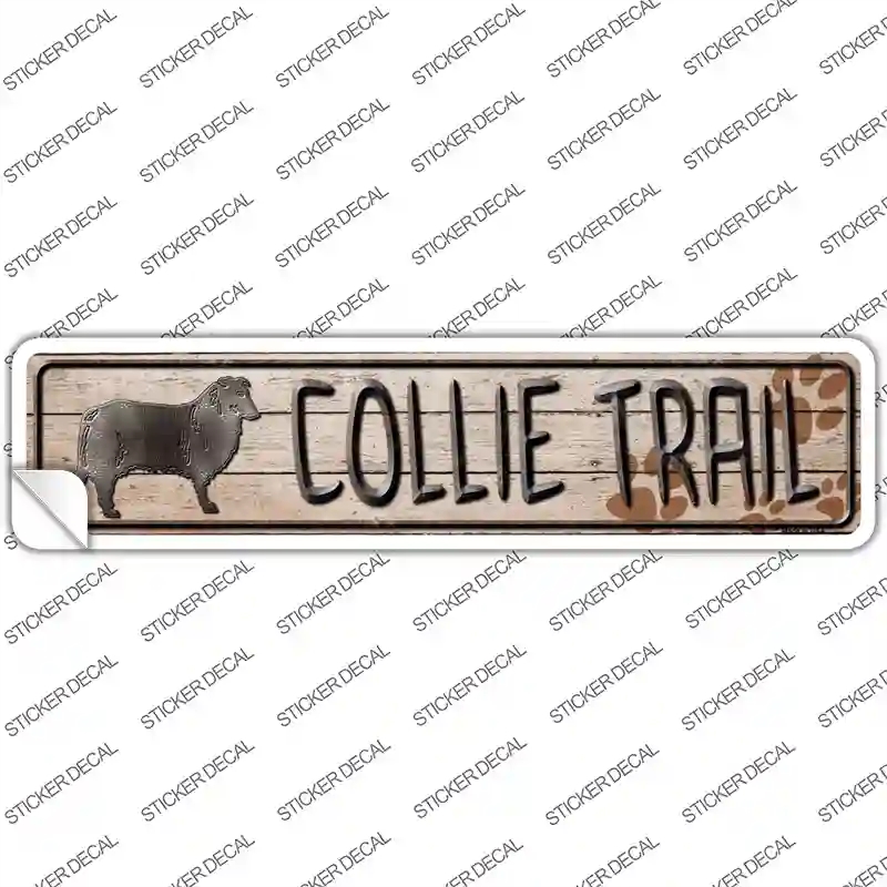 K-109s-S Collie Trail Novelty Narrow Sticker Decal - Small