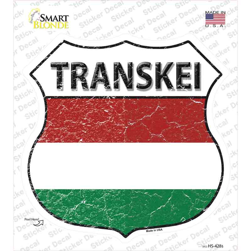 HS-428s-M Transkei Flag Novelty Highway Shield Sticker Decal - Medium