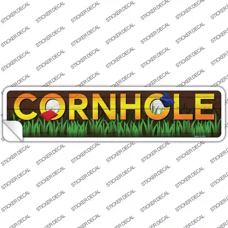 K-1544s-S Cornhole Novelty Narrow Sticker Decal - Small