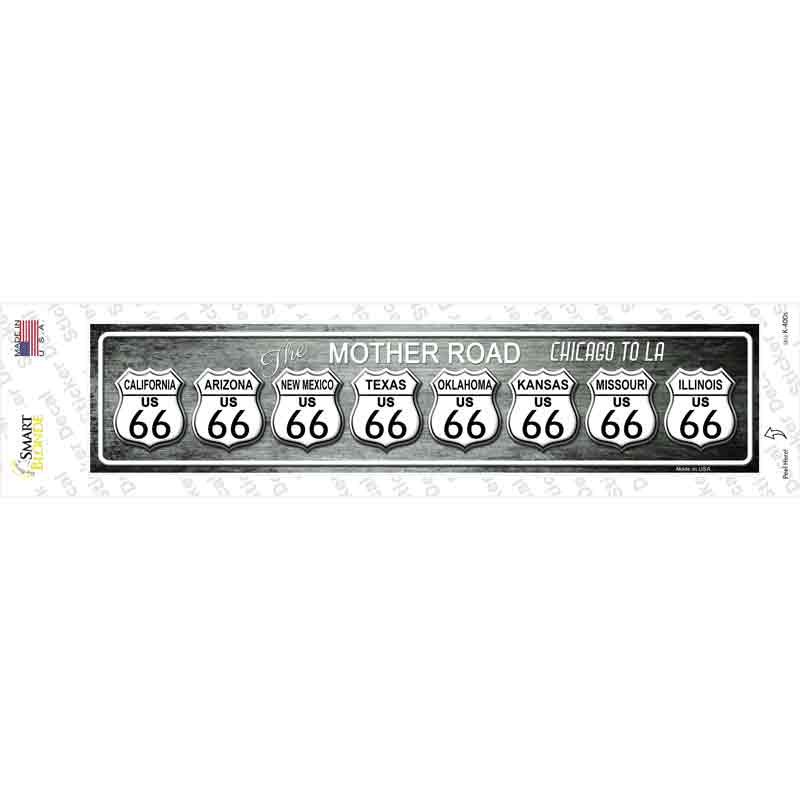 K-400s-M Route 66 Chicago to LA Novelty Narrow Sticker Decal - Medium