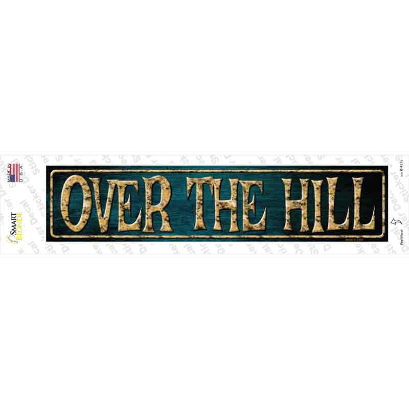 K-417s-M Over the Hill Novelty Narrow Sticker Decal - Medium